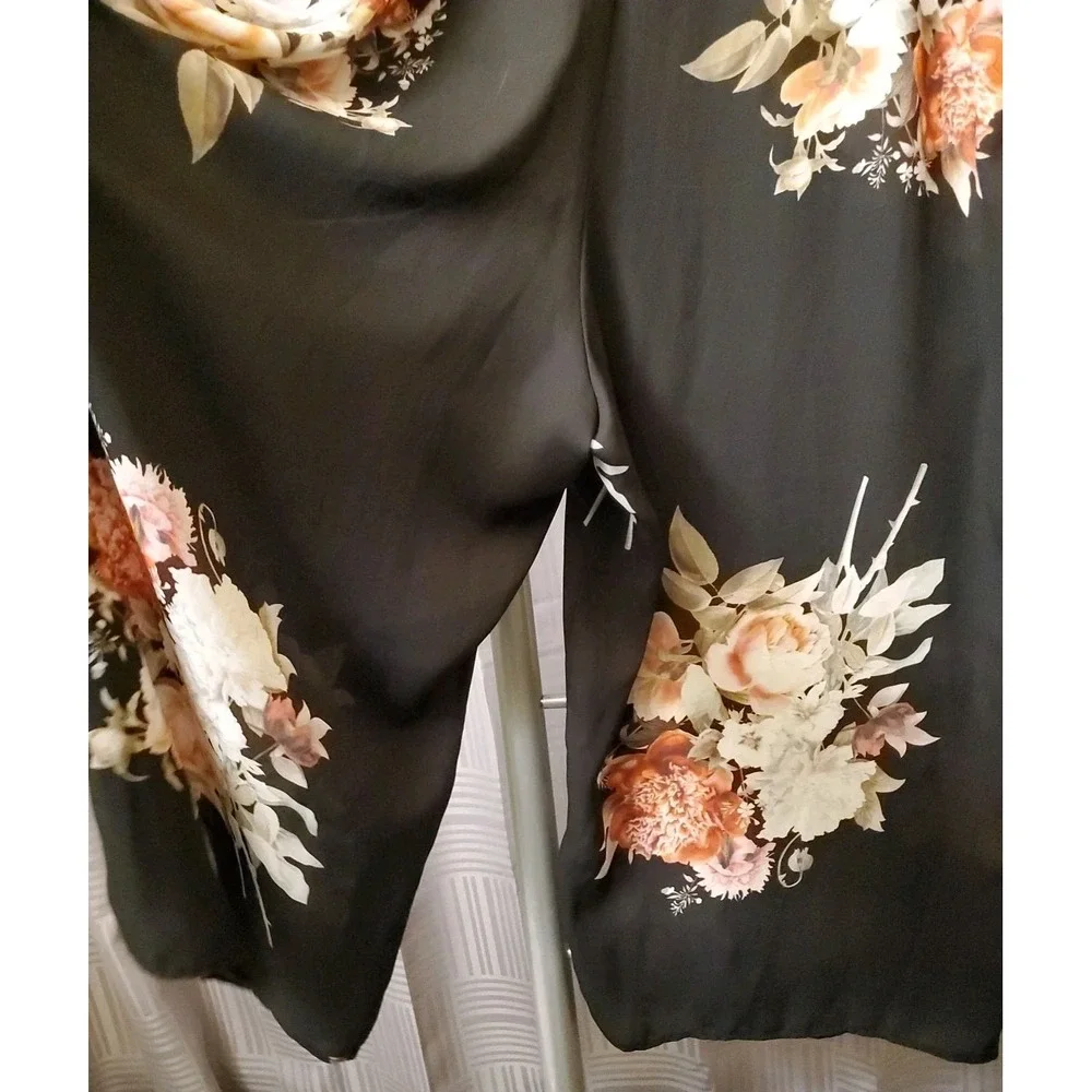 Flora‎ by Flora Nikrooz Small Slip Sleep Romper Jumper Black Floral Romantic